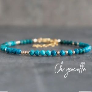Chrysocolla Handcrafted Bracelet 7-8”